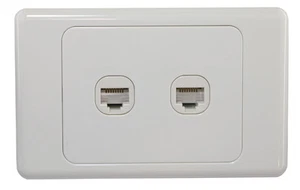 2 Gang Wall Plate Wallplate Clipsal Style 1 RJ45 Cat 6 Data Network LAN Jack - Picture 1 of 6