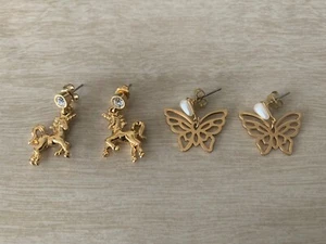 2 Ohrring-Sets Kunstdiamanten & Perlen, Einhörner & Schmetterlinge AVON - Bild 1 von 6