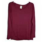 Pink Victoria's Secret Long Sleeve Maroon Shirt Size S Comfy Casual Loungewear