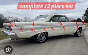 1964 Mercury Comet Convertible 2 dr hdtp full trim side molding 12 piece set RH - Picture 1 of 8
