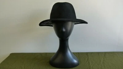 Men’s Trilby Wool Hat Checkered Visor Black Color Size M / L 57.5cm Foto 1 de 4