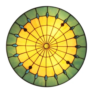Tiffany Flush Mount Ceiling Light LED Lamp Stained Glass Drum Shade Chandelier - Picture 1 of 8