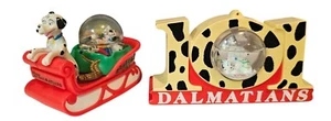 Disney McDonalds 101 Dalmations Juguetes Adornos 1996 Globo de Nieve Trineo Cúpula 2 Piezas - Imagen 1 de 13