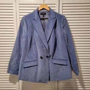 Giacca blazer Talbots Plus Petite 20 WP velluto a coste blu chiaro Preppy Academia - Foto 1 di 10