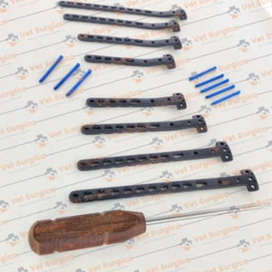 Medial Proximal Tibial 4,5/5,0 mm Verriegelungsplatte R/L & Feststellschraube 104-teiliges Set Ti - Bild 1 von 3