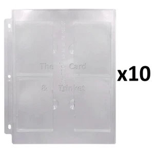 10 Ultra PRO 4-Pocket Binder Pages For Magnetic One-Touch Holders 23 35 75 100pt - Picture 1 of 7