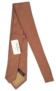 NEW $295 Kiton Pure Silk Tie! Dark Red & Antique Gold With Red & Blue Design - Picture 1 of 1