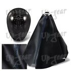 Universal Carbon Blue Stitch Manual Shift Boot + T-R Carbon Fiber Shifter Knob