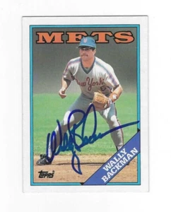 Autographed Signed WALLY BACKMAN New York Mets 1988 Topps card #333 w/COA - Picture 1 of 1