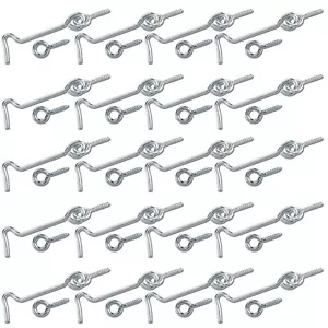 20 Sets 4" Heavy Duty Zinc Plated Steel Hook & Eye Door Cabin Latch Farm Barn - Picture 1 of 4