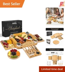 Large Bamboo Charcuterie Board Set with Accessories - Perfect Gift for Entert... - Picture 1 of 9
