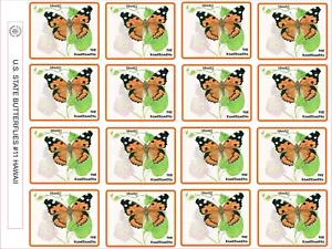 HAWAII STATE BUTTERFLY - THE KAMEBAMEHA - 12 PER SHEET - Picture 1 of 1
