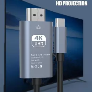 Convertisseur de câble de type C vers HDMI 2M Adaptateur USB HDTV 4K pour Samsu= - Picture 1 of 13