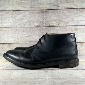 Clarks Unelott Hombres Talla 12 Medio Tobillo Cuero Negro Zapatos 26120329 - Imagen 1 de 12