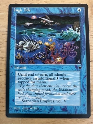 1x HIGH TIDE - Rare - Fallen Empires   MTG - Magic the Gathering Amy Weber - Image 1 of 2
