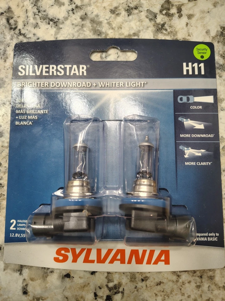 Sylvania Silverstar H11 55W Dos Bombillas Cabeza Luz Viga Baja Reemplazar Lámpara Halógena Foto 1 de 1