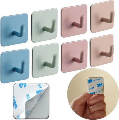 Ganchos de pared coloridos para niños 8 piezas - autoadhesivos, diseño funky para toallas, respaldo... Foto 1 de 4