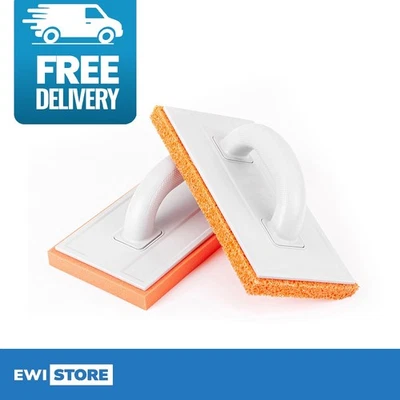 Orange Rubber Coarse Sponge Float 18 mm Lightweight Plastering Rendering Tools - Image 1 of 4