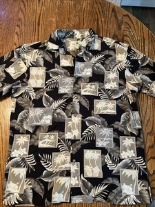 Camisa Island Shores Hombre Talla Mediana Negra Tema Palmeras - Imagen 1 de 9