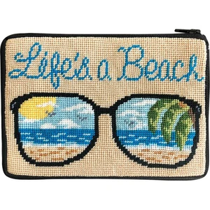 Kit de monedero cosmético punta de aguja puntada y cremallera - Life's a Beach - Imagen 1 de 1