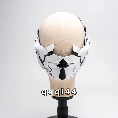 Máscara Ninja Media Cara Cosplay Cyberpunk Mecánica Diseño Original utilería de Halloween Foto 1 de 4