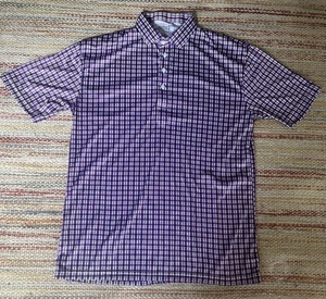Collars & Co Polo Shirt Men XL Performance Casual Golf Purple Plaid picnic - Picture 1 of 9