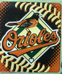 MLB Baltimore Orioles 50"x60" Royal Plush Raschel Throw Blanket Stitches Design - Picture 1 of 2