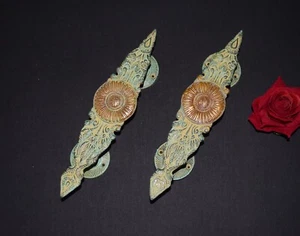 Sunshine Sunflower Door Handle Brass Marigold Flower Dressing Cabinet Pull HK455 - Picture 1 of 12