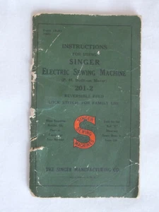 Máquina de coser eléctrica Singer 201-2 libro de instrucciones vintage - Imagen 1 de 2