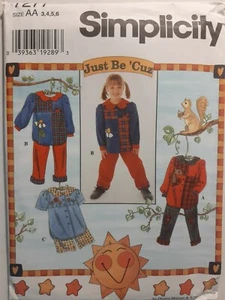 Pants Shorts Shirt Top Sets Simplicity Sewing Pattern 7277 Childs 3 4 5 6 UC FF - Picture 1 of 5