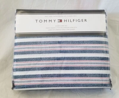 4 pc Tommy Hilfiger Stripe Queen Sheet Set NIP - Image 1 of 4
