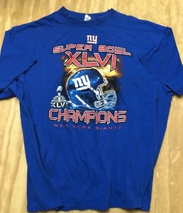 New York Giants Super Bowl XLVI Champions VINTAGE NFL Shirt - Picture 1 of 3