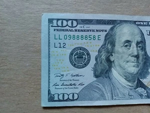 2009 A $100 VERY COOL FANCY SERIAL LL09888858E - Picture 1 of 4