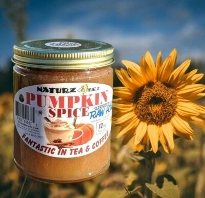 RAW HONEY & PUMPKIN SPICE 12oz 340g 100% PURE RAW UNFILTERED USA HONEY - Image 1 of 4
