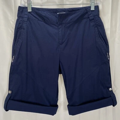Bermuda conversível Danskin tamanho S bolsos com zíper azul golfe conforto caminhada - Imagem 1 de 4