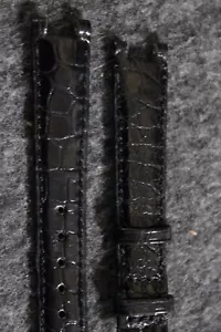 Vintage Jaeger-LeCoultre Genuine Crocodile Veritable Black 13mm Watch Band - Picture 1 of 7
