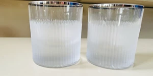 KONVOLUT (2) GLASWAREN DOPPELGLÄSER MADE IN POLAND MUNDGEBLASEN GERILLT GEFROSTET - Bild 1 von 7