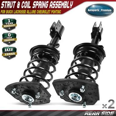 2x Conjunto completo de puntal trasero y resorte helicoidal para Buick Allure 05-09 Chevy Impala Foto 1 de 4