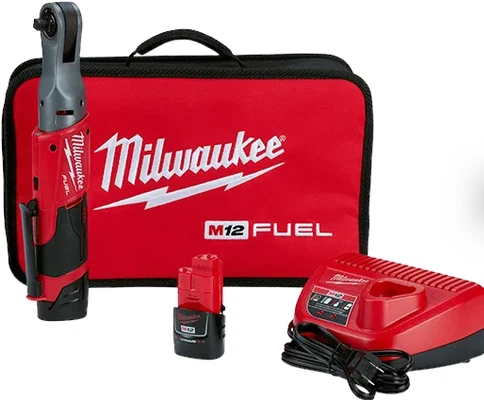 MILWAUKEE M12 FUEL 3/8 RATCHET (CHARGER AND 2 BATTERIES) 2557-22 - Image 1 of 1