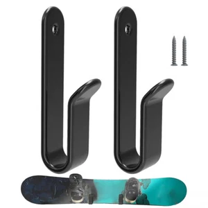 Skateboard Deck Horizontal Wall Mount Bracket Display Rack Hanger Holder 2*Hooks - Picture 1 of 12