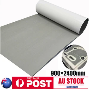 Gray EVA Foam Marine Flooring Adhesive Yacht Boat Decking Carpet in Black Layer - Picture 1 of 20
