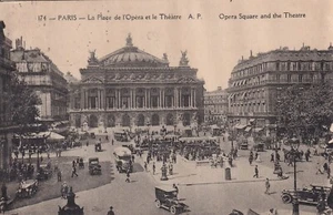 FRANCIA 1929 PARIGI Piazza dell'Opera e il Teatro Cartolina - Foto 1 di 2