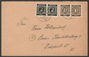 Germany Bizone Numerals 2pf & 10pf pairs on cover - Picture 1 of 1