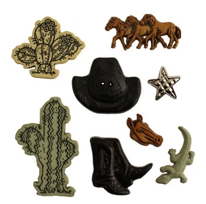 BOTONES TEXAS Botas de Cactus Occidentales Caballo Sombrero Costura Libro de recortes Estampado - Imagen 1 de 1