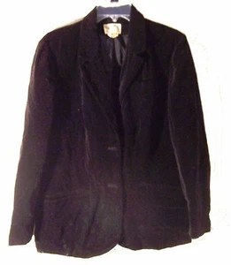 Butterfly Black Velvet Blazer Jacket with 2 Buttons and Pockets Size 14 - Picture 1 of 3