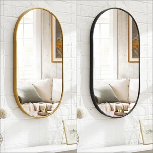 Oval Bathroom Mirror Wall Mounted Metal Frame Dressing Mirror Makeup 40x70CM UK - Picture 1 of 29