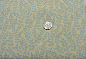 100% Baumwollstoff Marcus hellblau Blätter auf hellgelb - Meterware - Bild 1 von 2