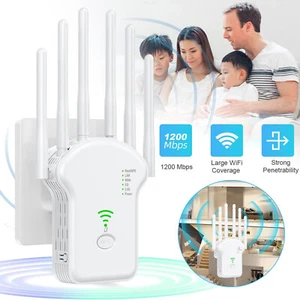 WLAN Repeater Verstärker 1200Mbit/s WiFi Range Extender Plug & Play WiFi Booster - Afbeelding 1 van 12