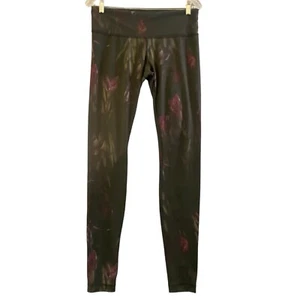 Leggings donna LULULEMON taglia 8 nero lunghezza intera floreale tempo libero palestra allenamento - Foto 1 di 8