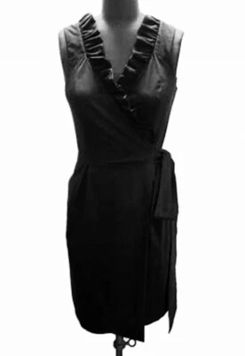 Vestido envolvente DVF Diane Von Furstenberg HAMPTON negro con volantes 8  Foto 1 de 4